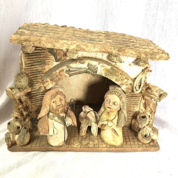 Handmade Venezuelan Folk Art Nativity Artist Signed Terra Cotta Clay Sculpture - Picture 1 of 12